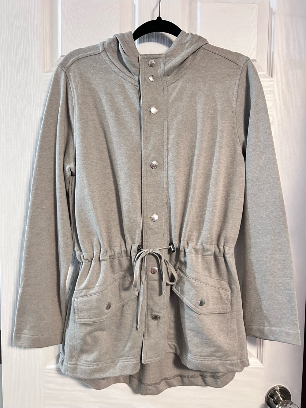 Ralph Lauren Light Gray Hooded Drawstring Utility Jacket